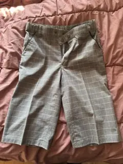 グレー系チェック ハーフパンツ　130cm