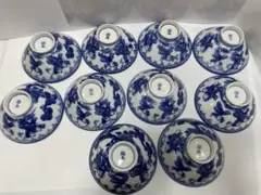 【時代物未使用品】有田焼 茶碗 10客セット 昭和レトロ 唐子柄 鍋島　骨董