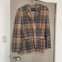 チェック柄 ジャケット レトロ オーバーサイズ