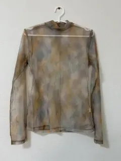 【GU】シアーハイネックカットソー