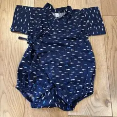 魚柄 ネイビー ベビー甚平 80