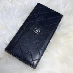 CHANEL 長財布　二つ折り　ビコローレ　ココマーク　ブラック　レザーのサムネイル