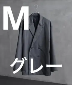 callne カルネ　ウール ブレンド ヘリンボーン ダブル ジャケット M