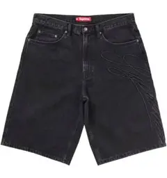 Supreme script baggy denim shorts 24ss