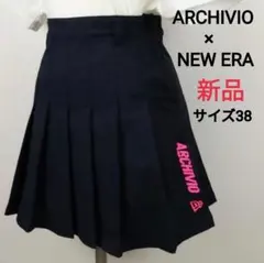 新品未使用　タグ付き　プリーツスカート　 NEW ERAコラボ　色はネイビー 新品未使用 タグ付き プリーツスカート NEW ERAコラボ 色はネイビー