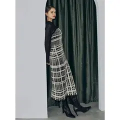 EIMY ISTOIRE ワンピース チェックジャガードニットワンピース