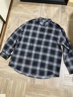 GU イージーケアシアーオーバーサイズシャツ オンブレチェック