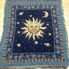 【1992年製】ヴィンテージ ラグマット タペストリー 天体 太陽 月 星座古着 1992年製】ヴィンテージ ラグマット タペストリー 天体 太陽 月 星座