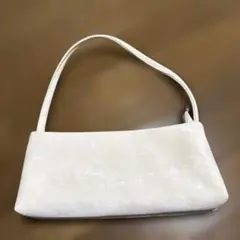 ホワイト スエード風 ハンドバッグ