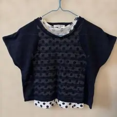GLOBALWORK ネイビー メッシュ Tシャツとドットタンクセット120