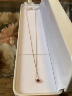 ルビー 0.2ct 18金ゴールド ネックレス 専用ケース付き