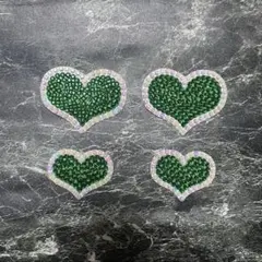 デコうちわ　うちわデコ　デコパーツ　うちわ　パーツ　ハート　グリーン