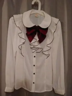 Secret Honey 　バイカラー　ラッフル　フリルブラウス