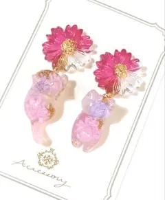 猫☆ネコ レジン ピアス☆イヤリング チャーム - メルカリ