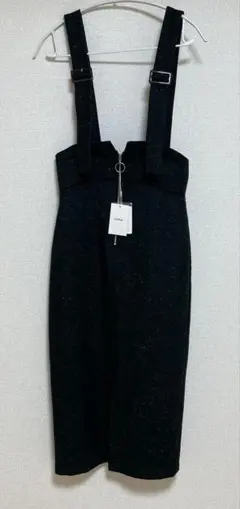 MURUA 黒 サロペット