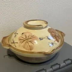 花柄 土鍋 陶器製 一人鍋