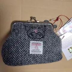 しまむらハリスツイード がま口財布クロミ