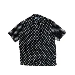 M ポロ ラルフローレン 総柄 開襟 オープンカラー シャツ CLAYTON 黒