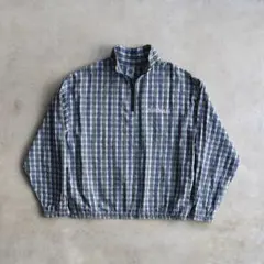 90sオーシャンイースト チェック柄アノラックジャケットL USA製シアサッカー