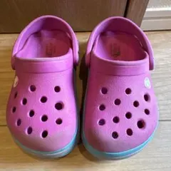 crocs ピンク サンダル　中古　14cm