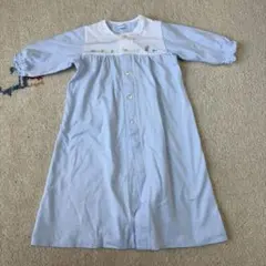 ファミリア familiar 水色 刺繍付き ベビードレス 50 旧タグ