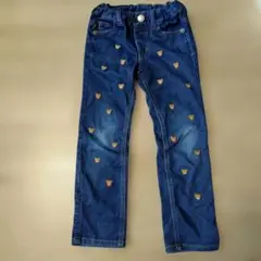 【中古】ミキハウス　クマ刺繍デニムパンツ