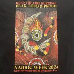 【2XL】NAIDOC WEEK 2024 アボリジナルアート Tシャツ 黒