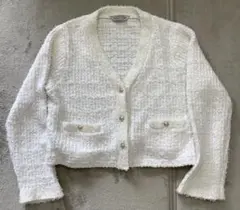 TORRAZZO DONNA ツイード風ニットカーディガン ホワイトのサムネイル