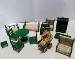 シルバニアファミリー　初期　家具セット　テーブル　タンス　ベッド　レトロ