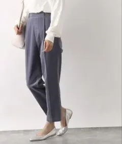 GLOBAL WORK コーデュロイ テーパードパンツ フェードブルー