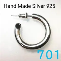 4x23mm 右耳 ハンドメイド 925 フープピアス(701サイズ)