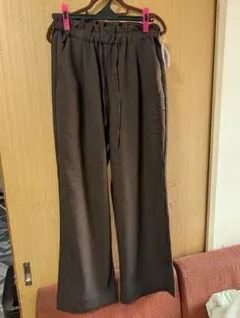 しまむら ウエストギャザーパンツ Lサイズ ブラウン