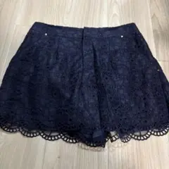 MISCH MASCHネイビー 花柄レース ショートパンツSサイズのサムネイル