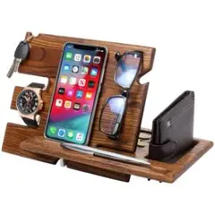 ❣️多機能❣️スマホスタンド 充電ステーション　オーガナイザー　携帯置き 木製