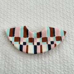 ハンドメイド　まんまるスタイ　ペイント　ピンクブラウン