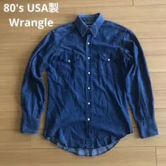80's USA製　ラングラー Wrangler　デニム　ウエスタンシャツ