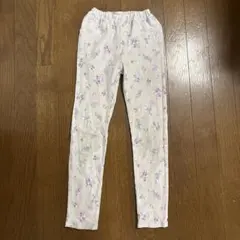 花柄パンツ　パープル　女の子　レギンス　ズボン　ストレッチ　薄手　ねこのサムネイル