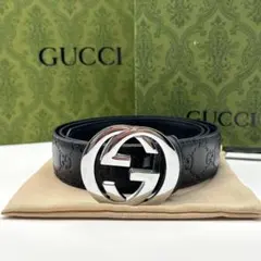 Gucci グ ッ チ ベルト Gバックル レザー ブラック
