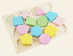 【新品】型はめパズル 色付き 幼児 知育玩具 形状認知 知的発達 子供 マカロンのサムネイル