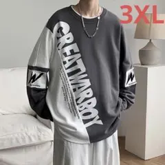 JUAS016メンズTシャツ ロングT 長袖 ゆったり 大きいサイズ 春秋