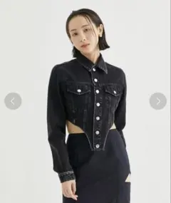 新品未使用品JOHNLAWRENCESULLIVANデニムジャケットブラックSのサムネイル