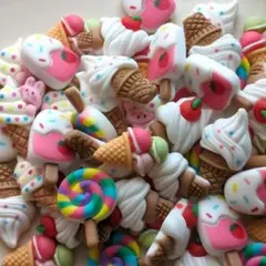 №77 アイスクリーム キャンディー デコパーツ 約50個セット ハンドメイド