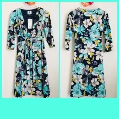 【BouJeloud】新品　花柄カシュクール ジャージーワンピース