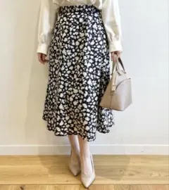 【即日発送】美品 index フラワープリント ロングフレアスカート