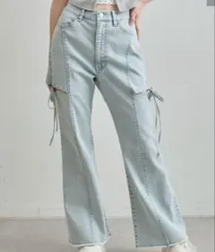 OLIVE des OLIVE サイドスリットストレッチ デニムパンツのサムネイル