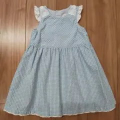 【美品】チェック柄ワンピース 100 キムラタン リリーアイボリーのサムネイル