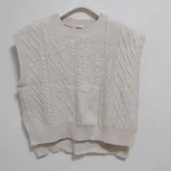 GLACIER ニットベスト アイボリー Mサイズ