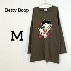 【Betty Boop】プリントロンT カーキ 長袖カットソー Mのサムネイル