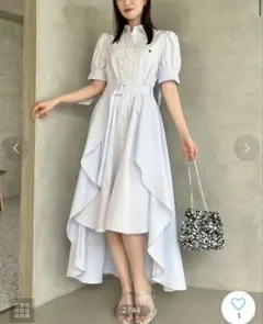 LOEWE 青と白のストライプ シャツワンピース - メルカリ