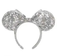 ディズニー　スパンコール　カチューシャ　シルバー